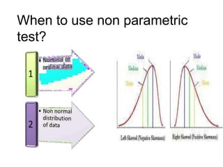 When to use non parametric
test?
 