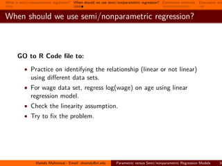Parametric versus semi nonparametric parametric regression models | PDF