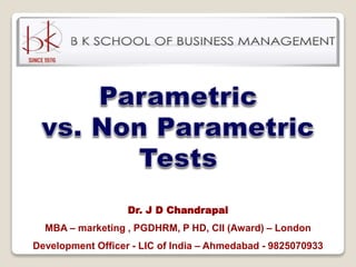 Dr. J D Chandrapal
MBA – marketing , PGDHRM, P HD, CII (Award) – London
Development Officer - LIC of India – Ahmedabad - 9825070933
 