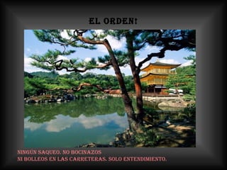 EL ORDEN! Ningún saqueo. No bocinazos  ni bolleos en las carreteras. Solo entendimiento. 