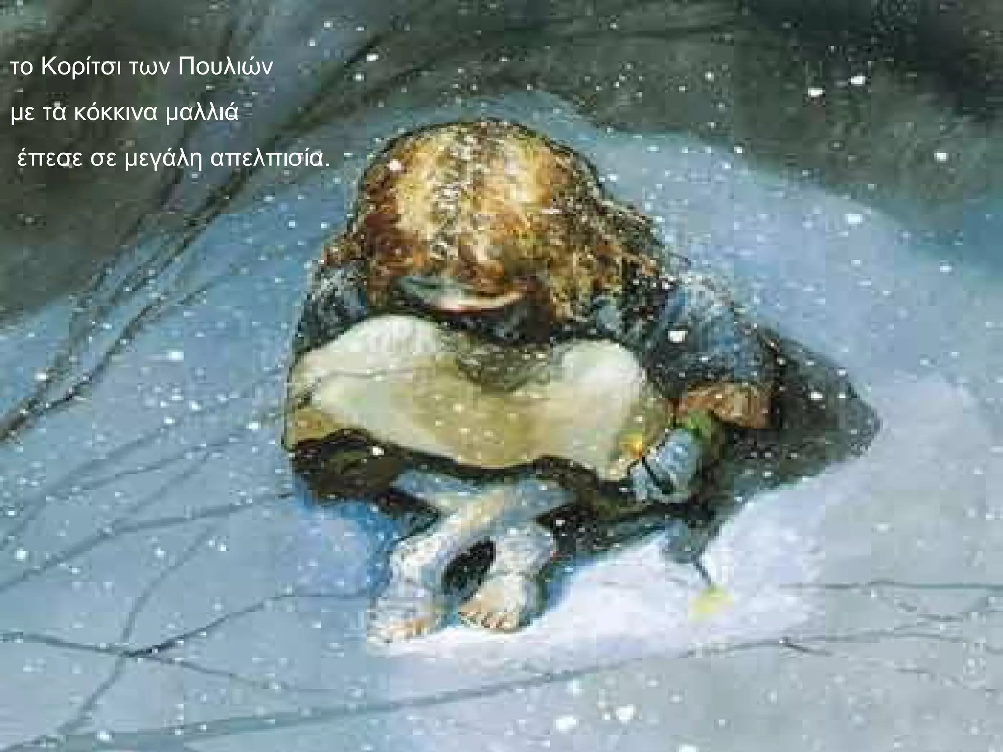 το Κορίτσι των Πουλιών  με τα κόκκινα μαλλιά έπεσε σε μεγάλη απελπισία. 