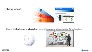 15
• Theme support
• Customer Problems is changing, hence keep your design open for extension
 