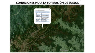 CONDICIONES PARA LA FORMACIÓN DE SUELOS
 