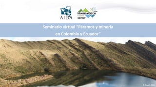 Seminario virtual “Páramos y minería
en Colombia y Ecuador”
A. Ángel, 2015
 