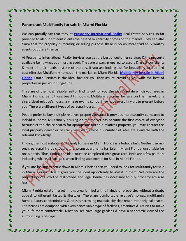 Paramount multifamily for sale in miami florida