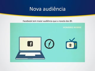 Nova audiência 
Facebook tem maior audiência que a novela das 8h  