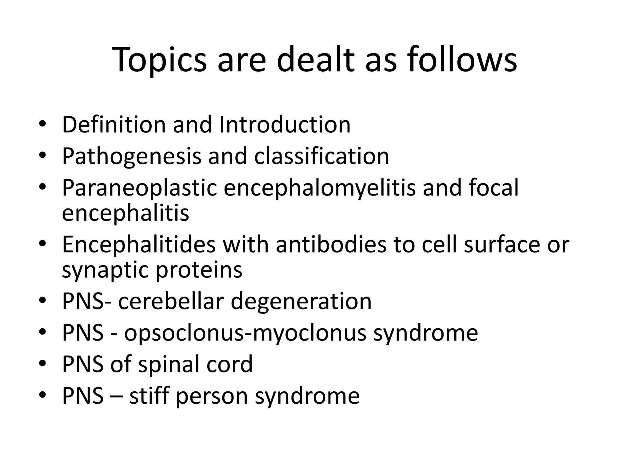 Paraneoplastic Paraneoplastic syndromes - CNS manifestations | PPTX