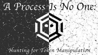A Process is No One:
Hunting for Token Manipulation
Jared Atkinson & Robby Winchester
 