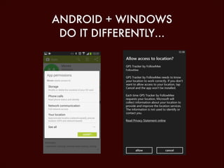 ANDROID + WINDOWS
DO IT DIFFERENTLY…

 