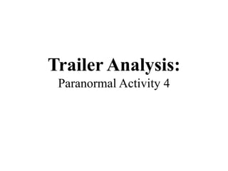 Paranormal activity | PPT