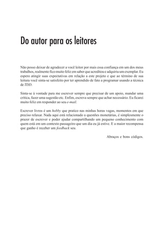 Capítulo 1 - Preparando o Ambiente de Desenvolvimento   3




Instalando Java JDK no Ubuntu
Vamos instalar o Java no Ubuntu. Escolhi uma versão um pouco antiga, assim, se você
tiver uma versão mais recente, teoricamente não terá problema. É necessário que esteja
conectado com a Internet para poder prosseguir. Antes de iniciarmos a instalação do
Java, vamos verificar qual JDK está disponível. Por padrão, o Ubuntu instala o JDK no
diretório /usr/lib/jvm. Então digite o seguinte comando: ls /usr/lib/jvm, sua tela deve
listar os JDK disponíveis.




                           Figura 1: Listando diretório JVM

Se a sua distribuição não tem JDK 6 disponível para instalação, basta digitar o seguinte
comando e aguardar concluir atualização.

                                 sudo apt-get update

Após atualização, ou se você já tinha o JDK 6 disponível para instalação, vamos
instalar o JDK no Ubuntu. Então digite o comando seguinte:

                          sudo apt-get install sun-java6-jdk

Se pedir senha, informe para poder prosseguir com a instalação. Essa é a senha do
usuário que você está usando. Quando a instalação concluir, execute novamente o
Java-version e certifique que sua tela está igual a Ubuntu 2 acima.
 