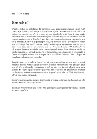 12      TDD na prática



               ƒ Limitar o número de imports por classe;
               ƒ Definir o nível de prioridade das regras.

Se a regra é essencial e nunca deve ser violada, então ela deve ser incluída no arquivo
de configuração e as violações irão para as mensagens “warning”. Os desenvolvedores
cuidarão para que nunca exista nenhuma mensagem de warning no projeto. As violações
menos prioritárias são exibidas separadamente como “info” (informativo) na aba de
problemas do Eclipse. Com isso, podemos definir para a equipe de desenvolvimento a
diretriz de “zero warnings” no projeto.

Você pode usar PMD em qualquer uma das IDEs a seguir: JDeveloper, Eclipse, JEdit,
JBuilder, BlueJ, CodeGuide, NetBeans/Sun Java Studio Enterprise/Creator, IntelliJ
IDEA, TextPad, Maven, Ant, Gel, JCreator, and Emacs.

Como você já sabe, usaremos o Eclipse como IDE e a seguir, apresento como instalar
PMD tools. Caso você queira usar em outra IDE a ferramenta que fornece suporte,
recomendo acessar a página http://pmd.sourceforge.net/ e consultar Installation. A
seguir os passos de como instalar no Eclipse:

               1. Vá no menu Help ÎInstall new Software




                         Figura 20: Instalando plugin no Eclipse
 