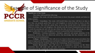 Example of Significance of the Study
 