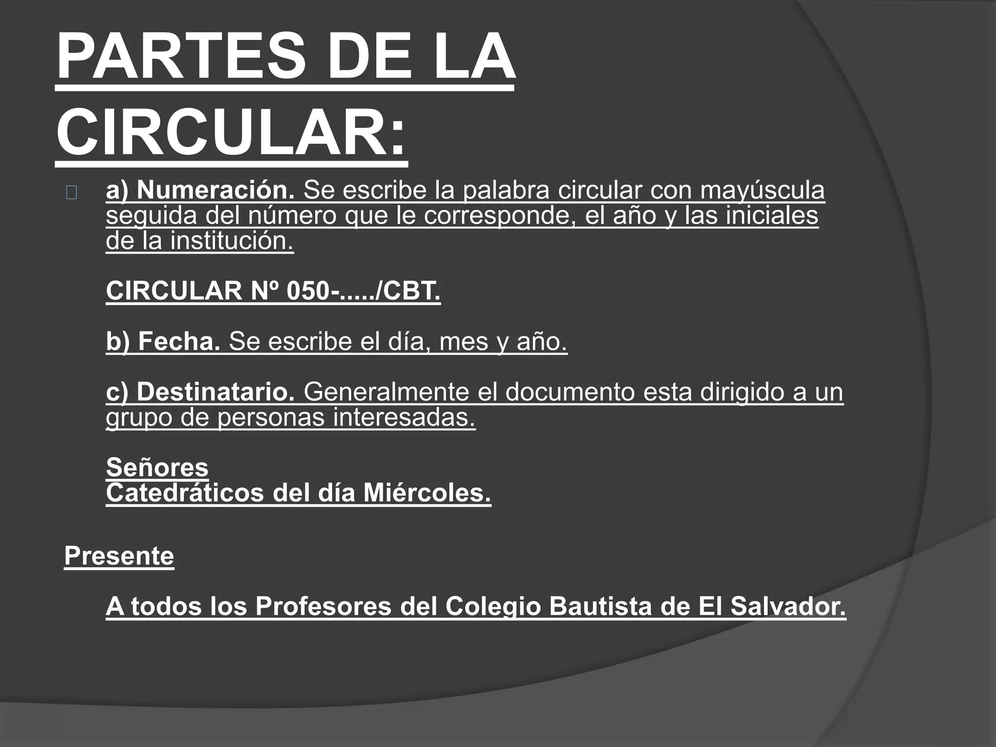 La Circular y sus Partes. | PPSX