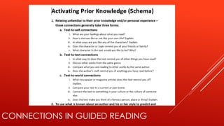 CONNECTIONS IN GUIDED READING
 