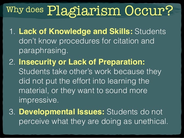 Why people commit plagiarism