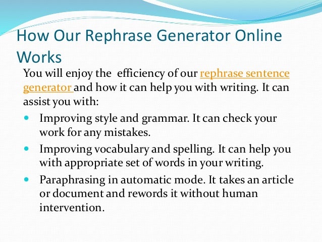 Paraphrase generator Paraphrase generator image