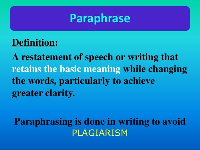 Paraphrase definition image