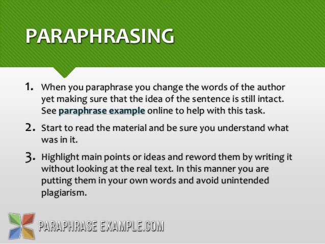 paraphrasing and summary are synonyms
