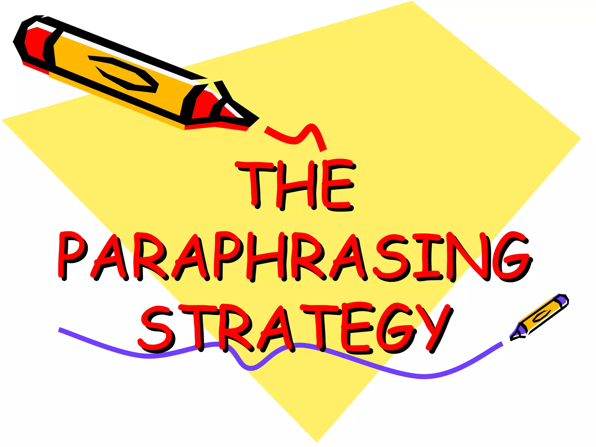 THE PARAPHRASING STRATEGY 