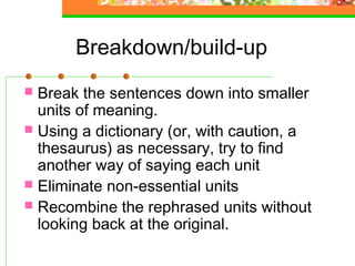 Paraphrasing
