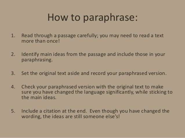 paraphrasing with definition