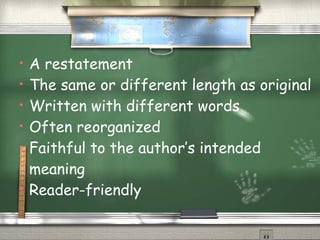 Restating Simple Image Paraphrasing | PPT