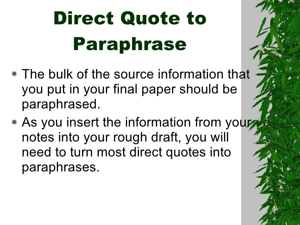 quotation and paraphrasing