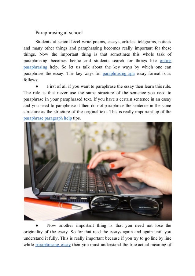 Paraphrasing in essays