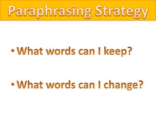 Paraphrasing powerpoint