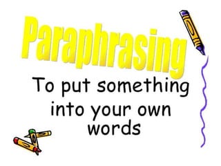 Paraphrasing powerpoint