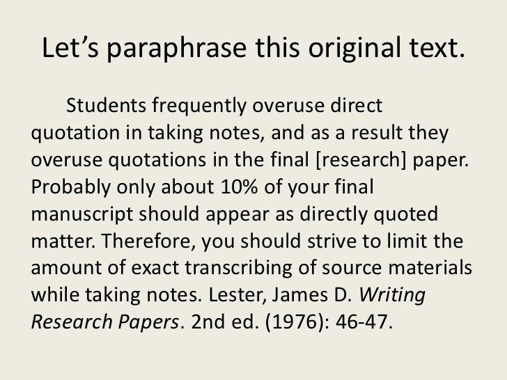paraphrasing essay