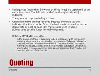 Quoting Subsections Paraphrasing, Summarising and Quoting to Avoid Plagiarism.pdf