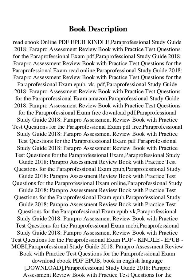Paraprofessional study guide 2018 parapro assessment review book with…