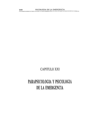 Parapsicología y psicología de la emergencia