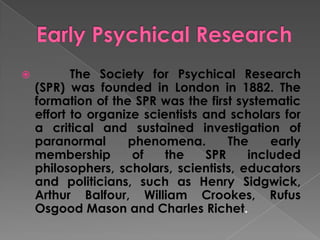 Parapsychology and other sciences | PPTX