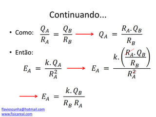 Continuando...
• Como:
• Então:

flavioscunha@hotmail.com
www.fisicareal.com

 