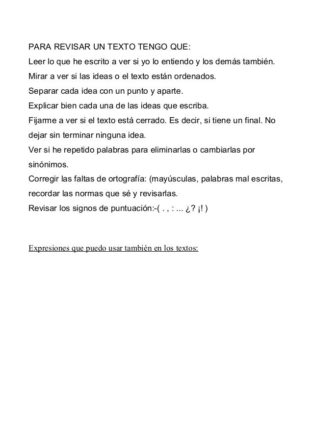 Para revisar un texto tengo que