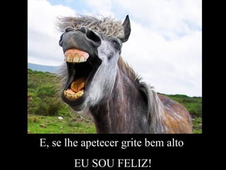 E, se lhe apetecer grite bem alto
EU SOU FELIZ!
 