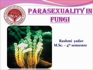 Rashmi yadav
M.Sc. – 4th
semester
 
