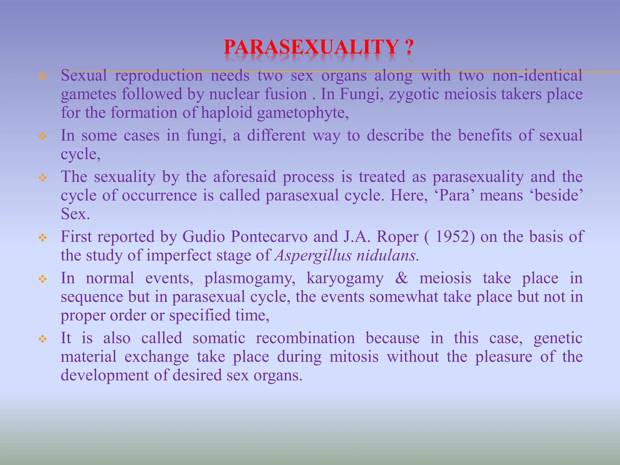 Parasexuality in Fungi | PDF
