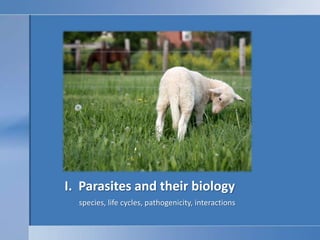 I.  Parasites and their biology species, life cycles, pathogenicity, interactions 