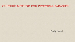 CULTURE METHOD FOR PROTOZAL PARASITE
Pradip Hamal
 
