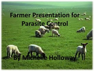 Farmer Presentation for
   Parasite Control



 By Michelle Holloway
 