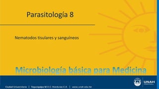 Parasitología 8
Nematodos tisulares y sanguíneos
 
