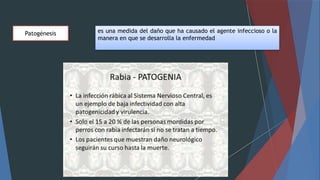 Patogénesis es una medida del daño que ha causado el agente infeccioso o la
manera en que se desarrolla la enfermedad
 