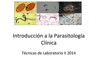 Introducción a la Parasitología
Clínica
Técnicas de Laboratorio II 2014
 