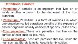 Parasite Def Comprehensive Overview of Parasitology: Definitions, Life Cycles, and ...