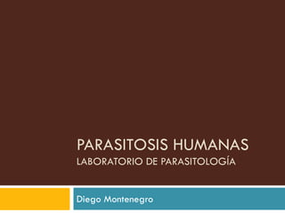 PARASITOSIS HUMANAS
LABORATORIO DE PARASITOLOGÍA
Diego Montenegro
 