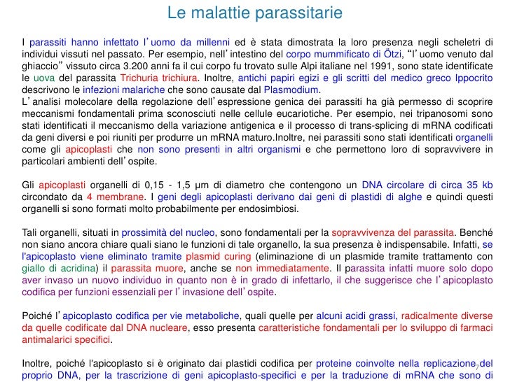 Liberarsi da parassiti in un organismo